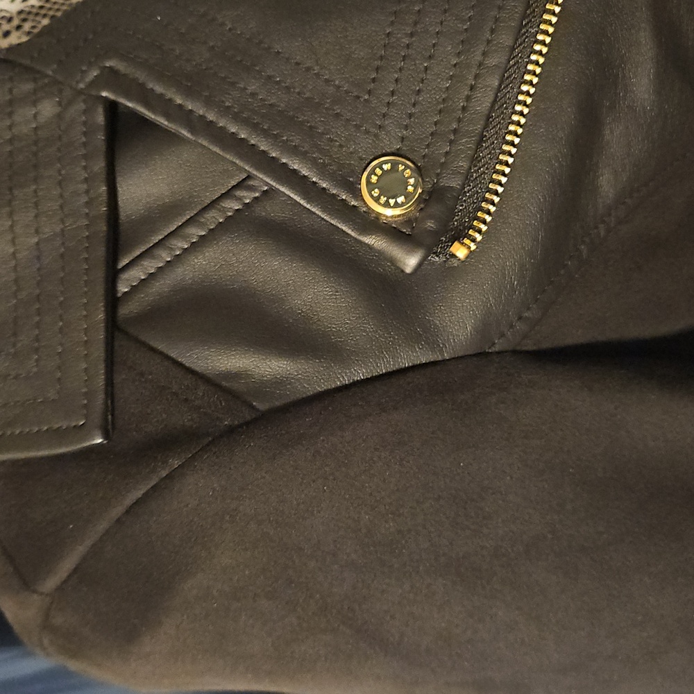 Marc New York Black Faux Leather Biker Jacket sz Small - Picture 4 of 13